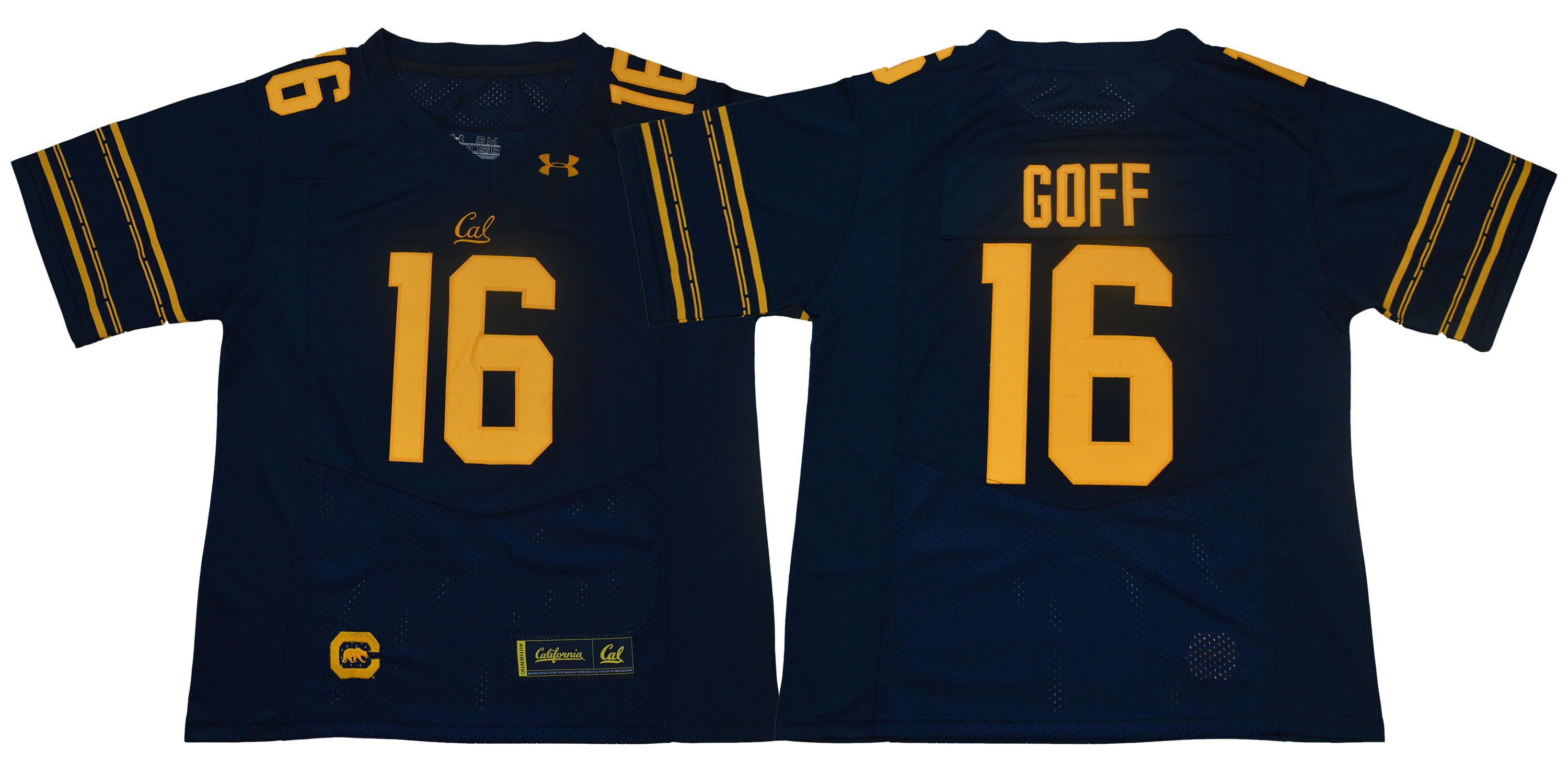 Men California Golden Bears #16 Goff Dark blue Stitched NCAA Jersey